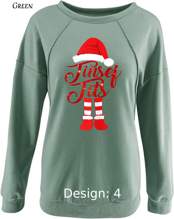Sweatshirt Women's Christmas Tinsel Tits Sweatshirt | Custom Sweatshirt