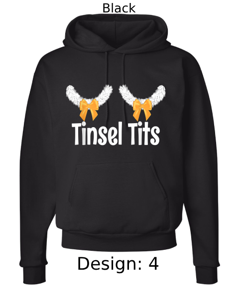 Unisex Christmas Jingle Balls & Tinsel Tits Hoodie Sweatshirt | Custom Hoodie