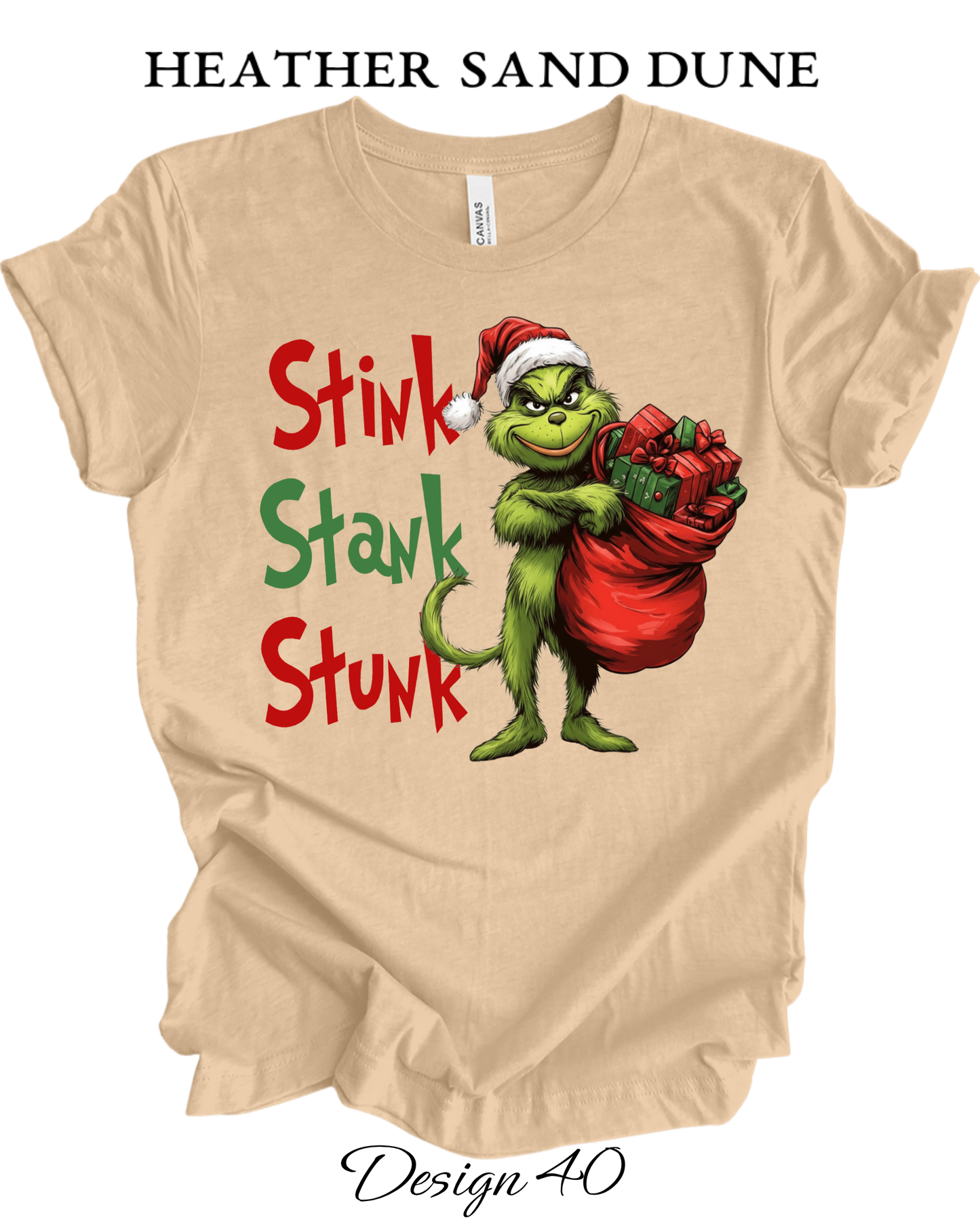 Custom Tee Unisex Crew Neck T-Shirts | Christmas Funny Grinch Inspired Tee