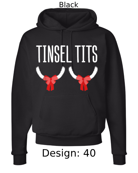 Unisex Christmas Jingle Balls & Tinsel Tits Hoodie Sweatshirt | Custom Hoodie
