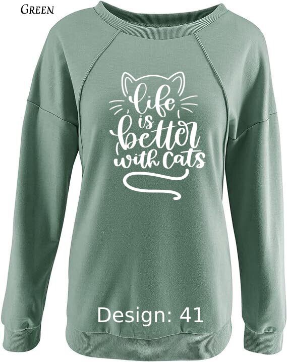 Sweatshirt Women's Cat Sweatshirt | Custom Sweatshirt