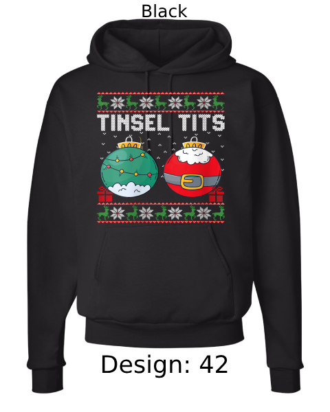 Unisex Christmas Jingle Balls & Tinsel Tits Hoodie Sweatshirt | Custom Hoodie