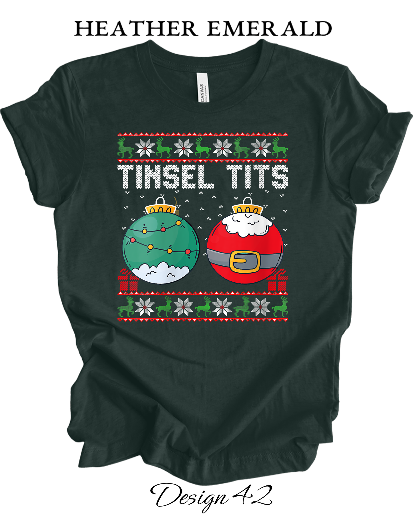 Custom Tee Unisex Crew Neck T-Shirts | Christmas Jingle Balls & Tinsel Tits Inspired Tee