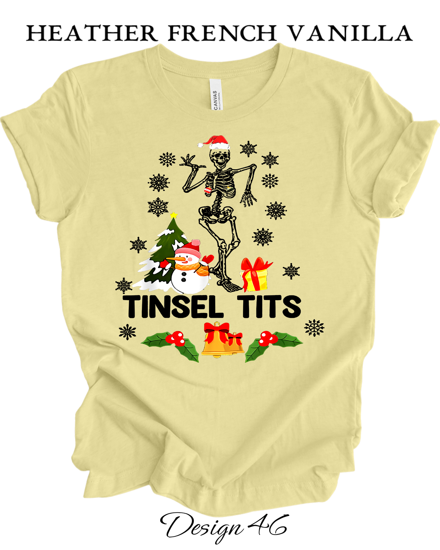 Custom Tee Unisex Crew Neck T-Shirts | Christmas Jingle Balls & Tinsel Tits Inspired Tee