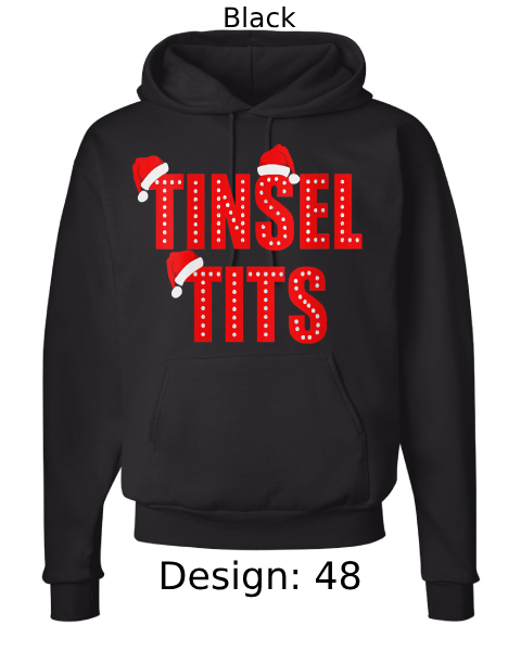 Unisex Christmas Jingle Balls & Tinsel Tits Hoodie Sweatshirt | Custom Hoodie