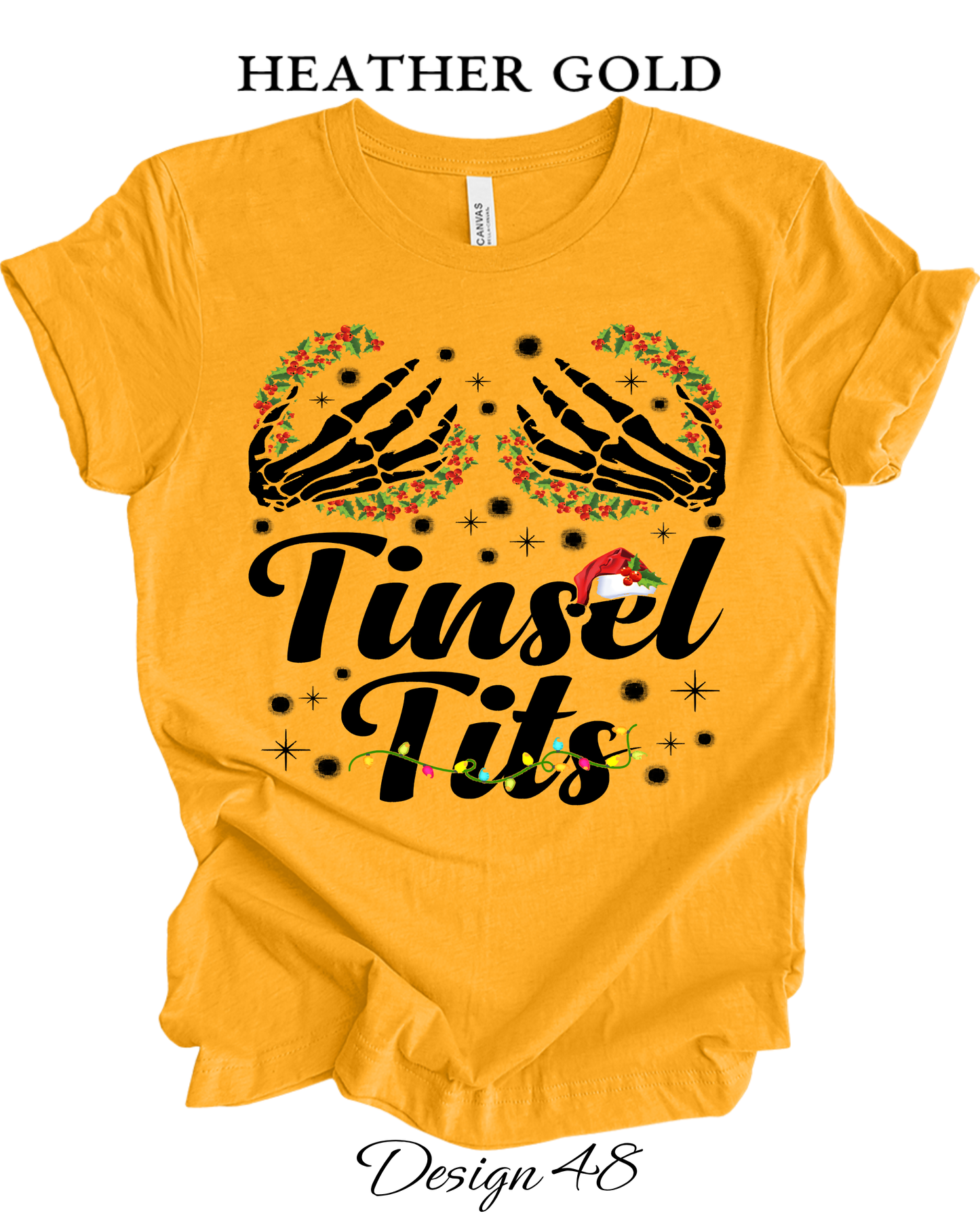 Custom Tee Unisex Crew Neck T-Shirts | Christmas Jingle Balls & Tinsel Tits Inspired Tee