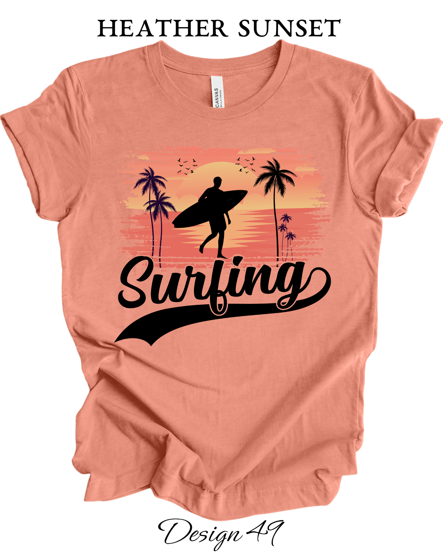 Custom Tee Unisex Crew Neck T-Shirts | Summer, Surfing, & Sunshine Inspired Tee