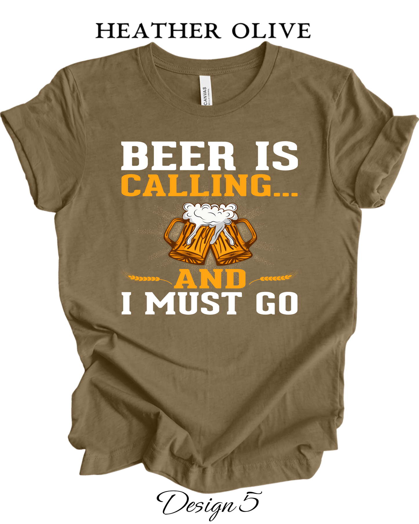Custom Tee Unisex Crew Neck T-Shirts | Funny Beer Inspired Tee