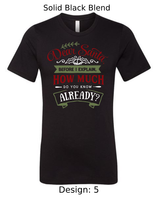Shirts Men's Customized T-Shirts | Christmas Funny Santa Themed Tee