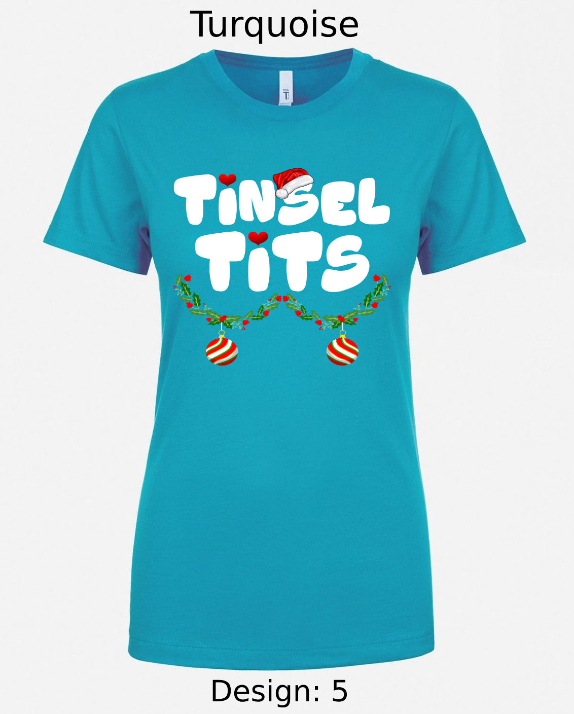 Shirts Women's Customized Tank Tops & Shirts | Christmas Tinsel Tits Themed Tee