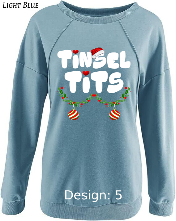 Sweatshirt Women's Christmas Tinsel Tits Sweatshirt | Custom Sweatshirt