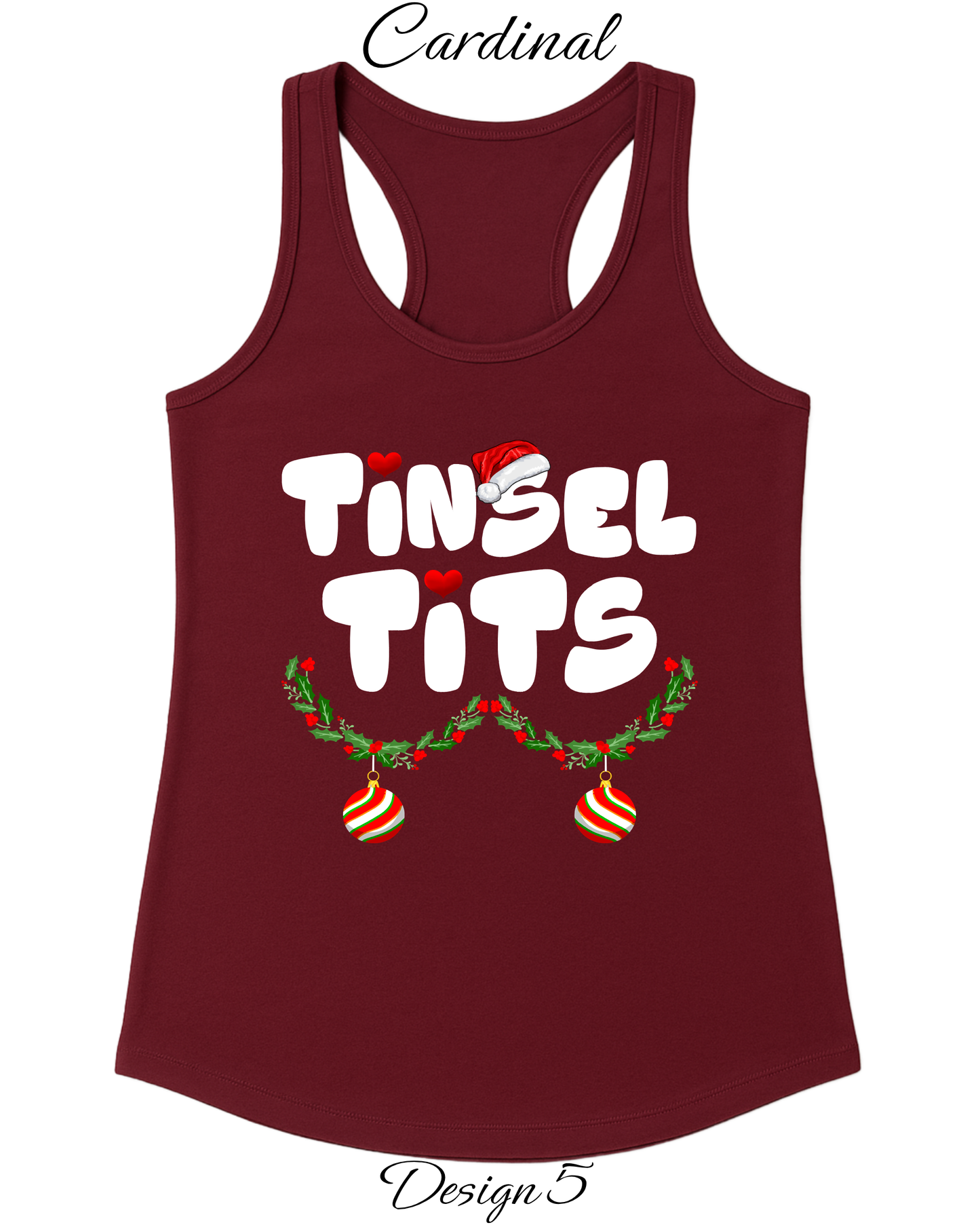 Custom Women's Tank Tops & Tees | Christmas Tinsel Tits Inspired Tee
