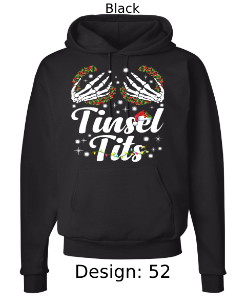 Unisex Christmas Jingle Balls & Tinsel Tits Hoodie Sweatshirt | Custom Hoodie