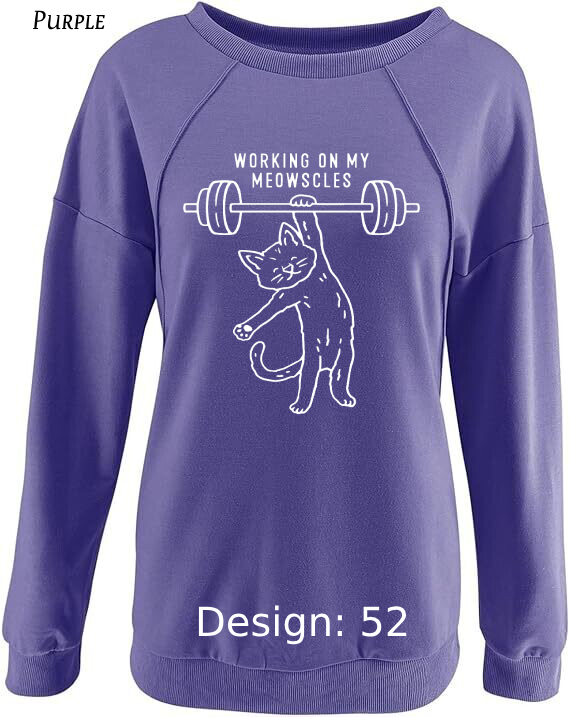 Sweatshirt Women's Cat Sweatshirt | Custom Sweatshirt