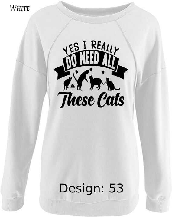 Sweatshirt Women's Cat Sweatshirt | Custom Sweatshirt