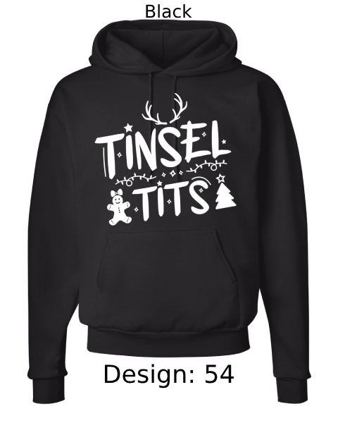 Unisex Christmas Jingle Balls & Tinsel Tits Hoodie Sweatshirt | Custom Hoodie
