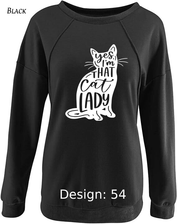Sweatshirt Women's Cat Sweatshirt | Custom Sweatshirt