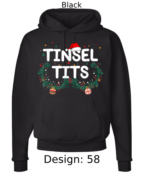 Unisex Christmas Jingle Balls & Tinsel Tits Hoodie Sweatshirt | Custom Hoodie