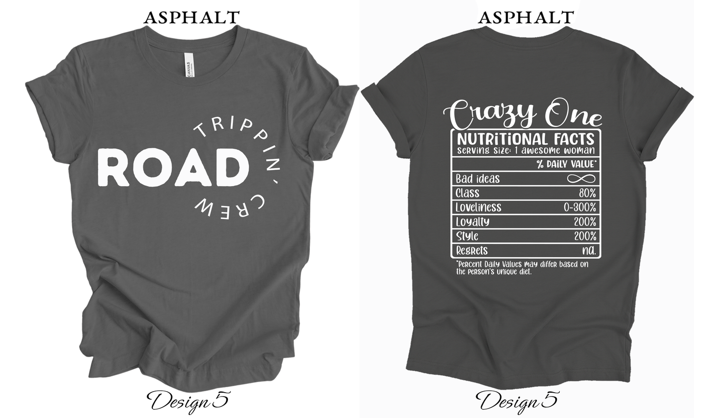 Custom Tee Unisex Crew Neck T-shirts | Road Trippin' Crew Matching Tess