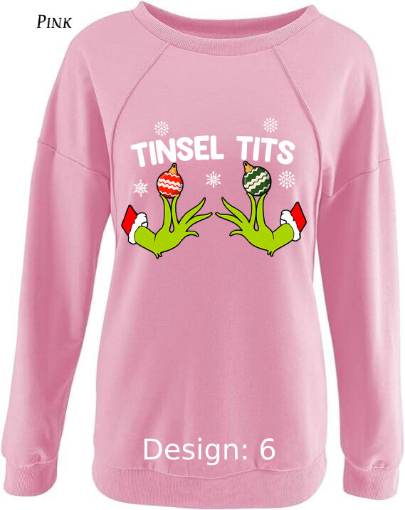 Sweatshirt Women's Christmas Tinsel Tits Sweatshirt | Custom Sweatshirt