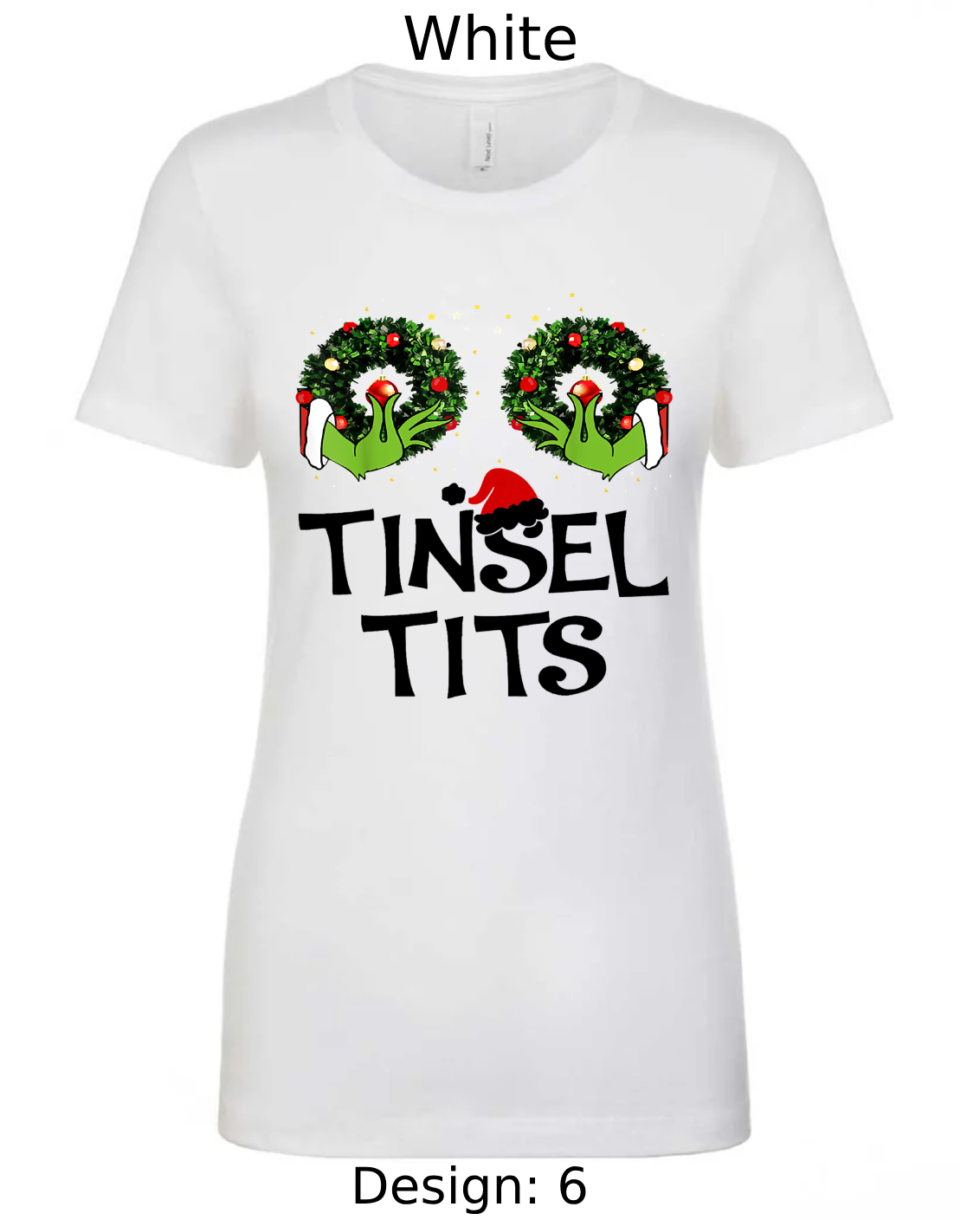 Shirts Women's Customized Tank Tops & Shirts | Christmas Tinsel Tits Themed Tee