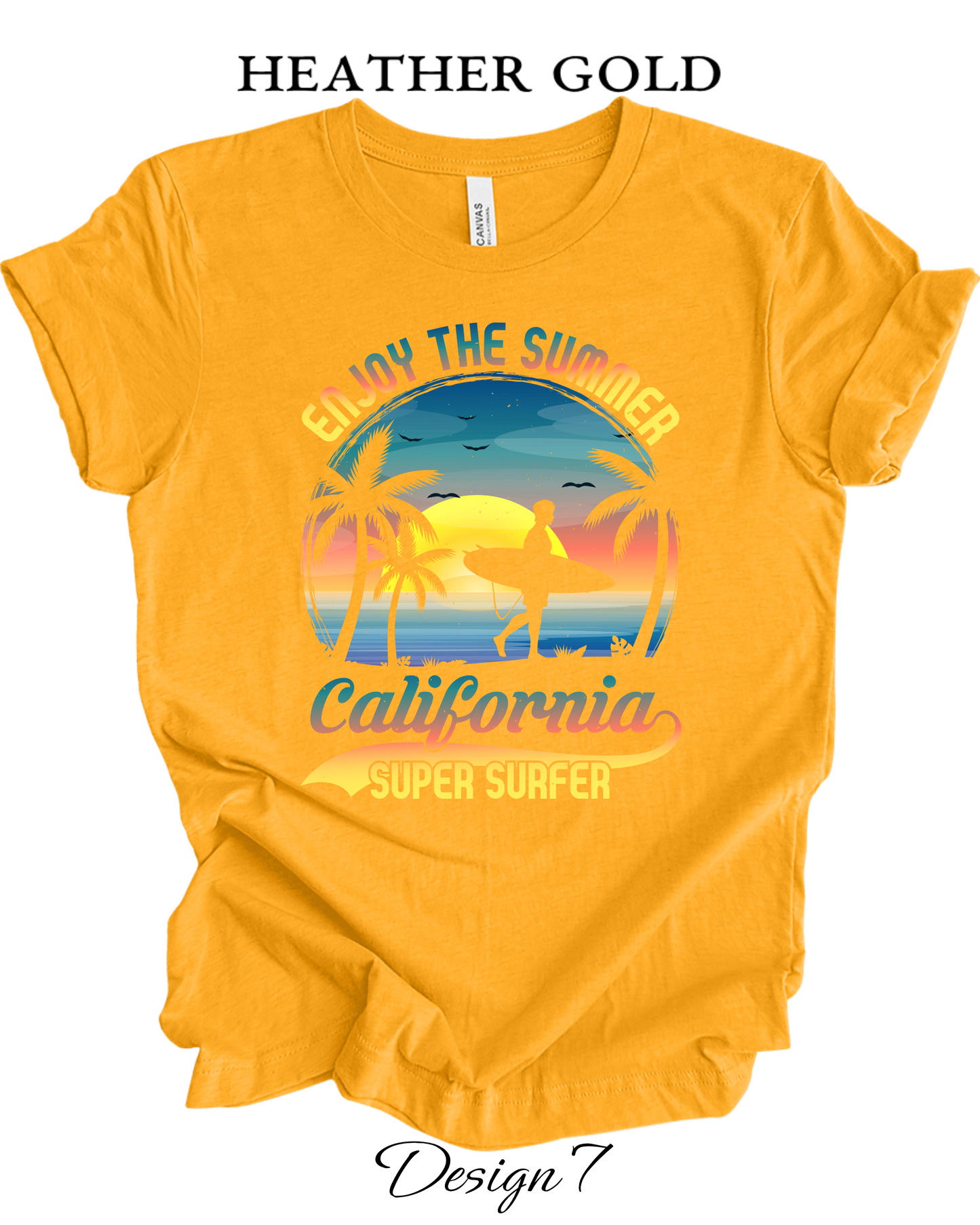 Custom Tee Unisex Crew Neck T-Shirts | Summer, Surfing, & Sunshine Inspired Tee