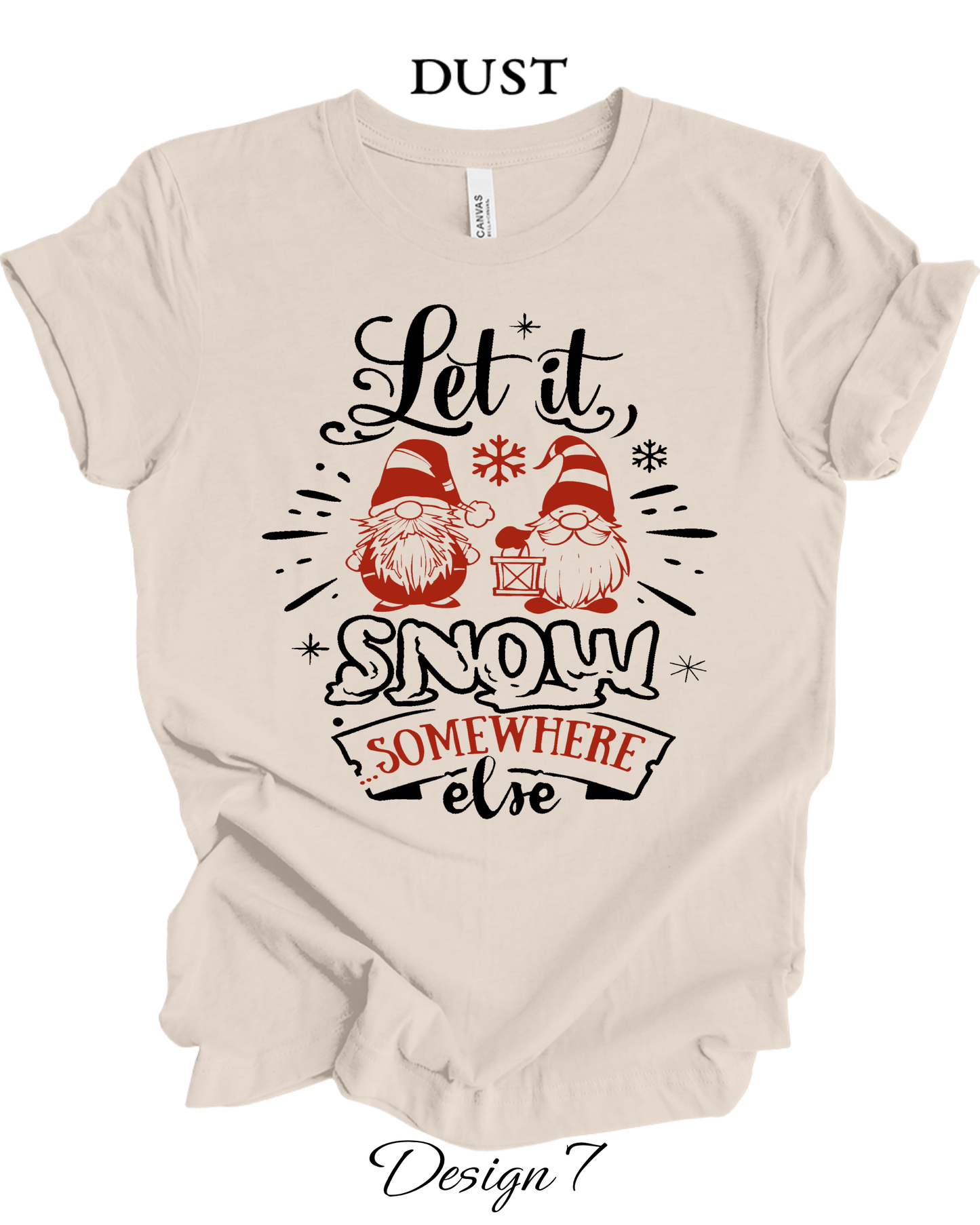 Custom Tee Unisex Crew Neck T-Shirts | Christmas Funny Gnome Inspired Tee