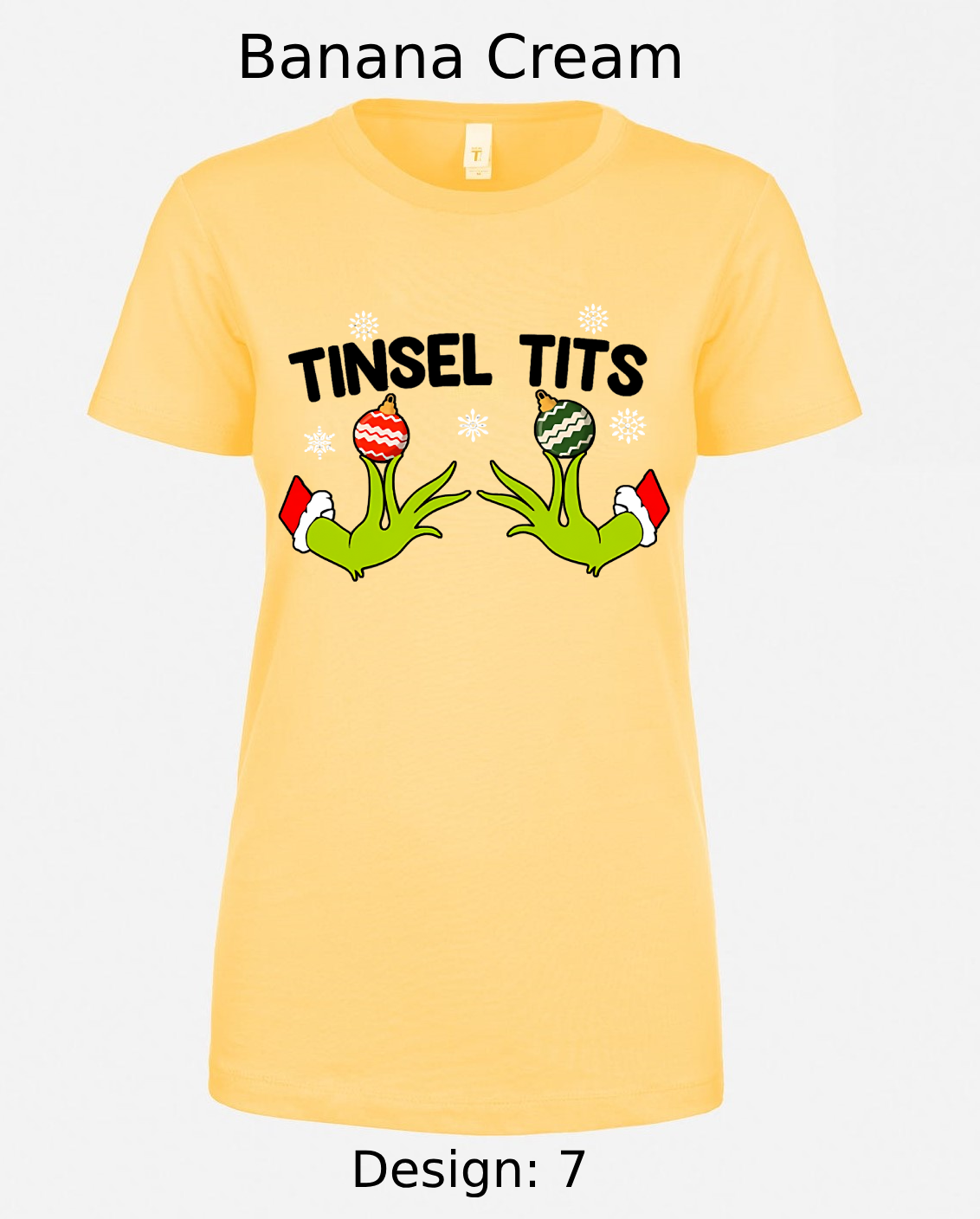 Shirts Women's Customized Tank Tops & Shirts | Christmas Tinsel Tits Themed Tee