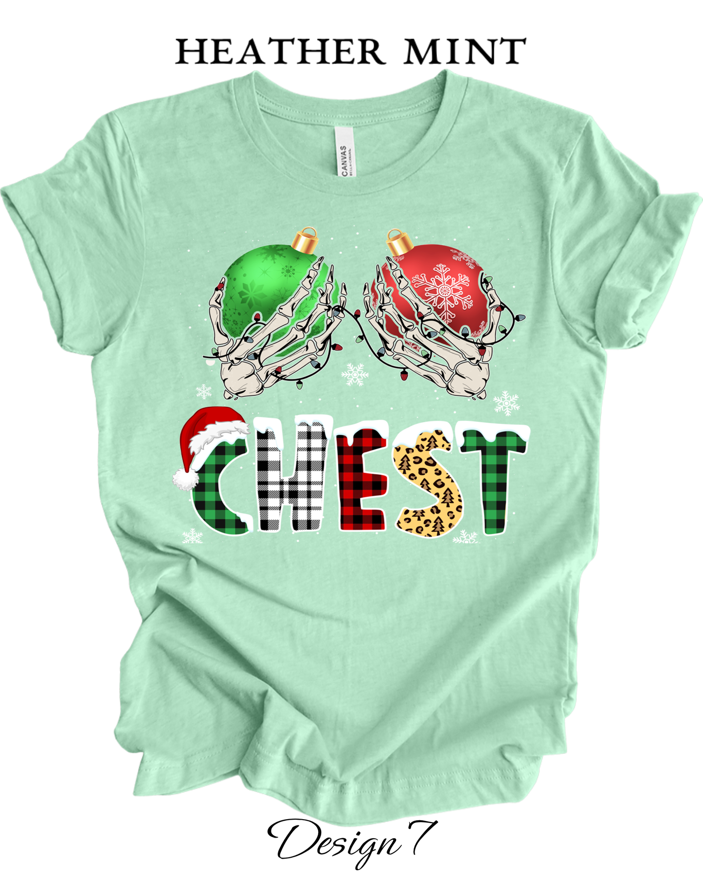 Custom Tee Unisex Crew Neck | Christmas Chest Nuts Couples Tee