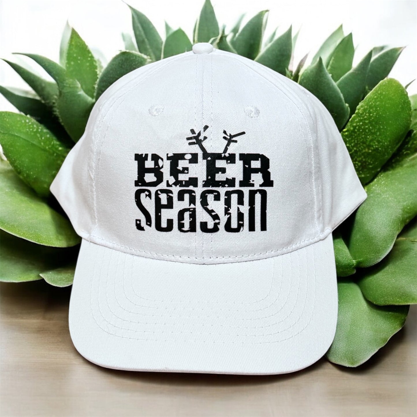 Custom Alcohol Bear Season Unisex White Hat OS