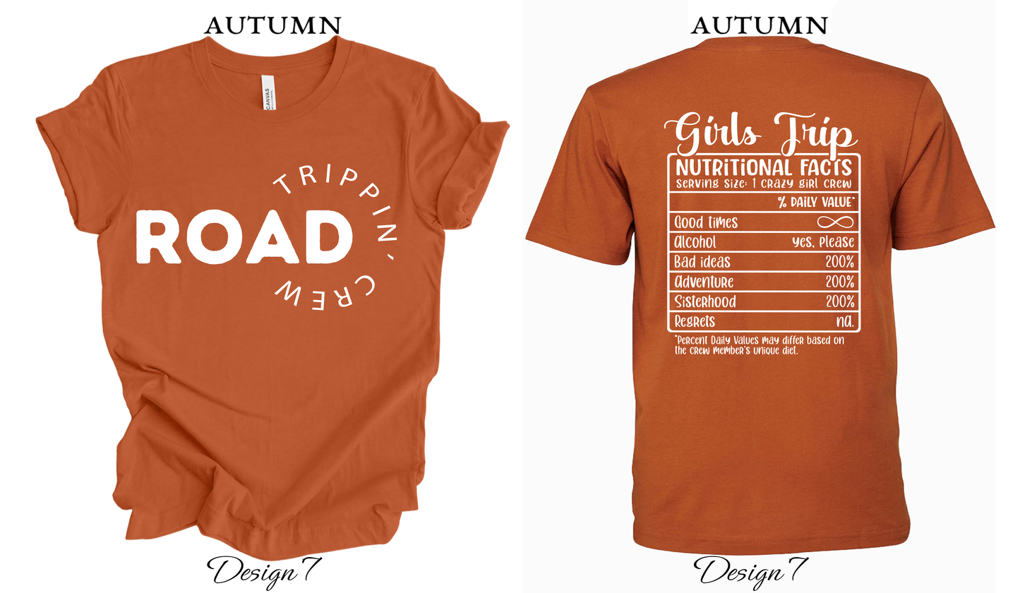 Custom Tee Unisex Crew Neck T-shirts | Road Trippin' Crew Matching Tess