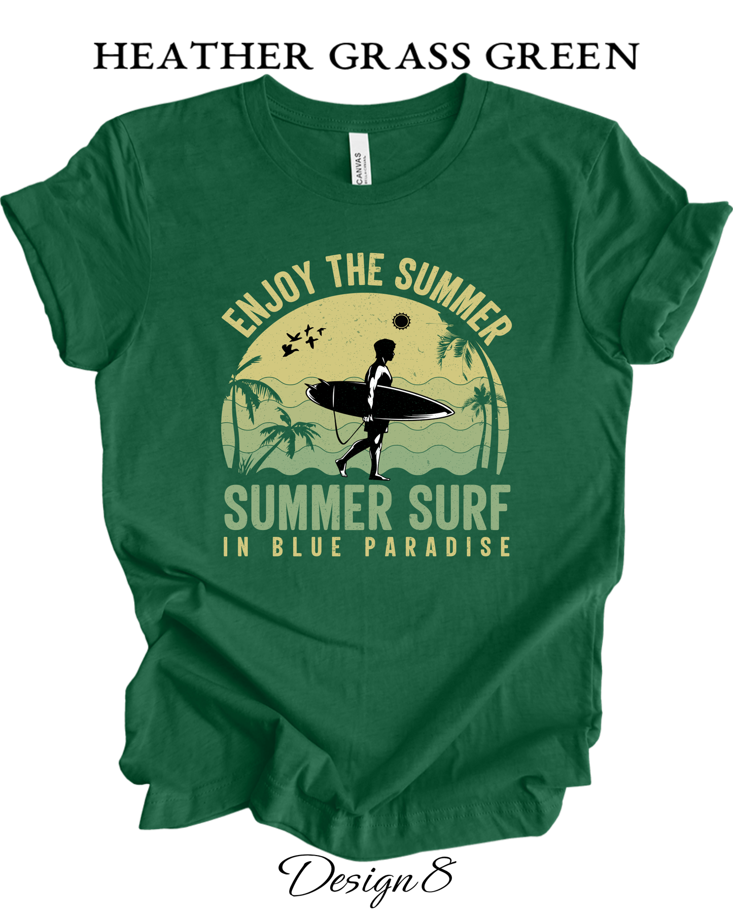 Custom Tee Unisex Crew Neck T-Shirts | Summer, Surfing, & Sunshine Inspired Tee