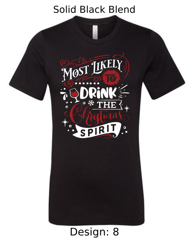 Shirts Men's Customized T-Shirts |  Christmas Funny Most Likely To Themed Tee