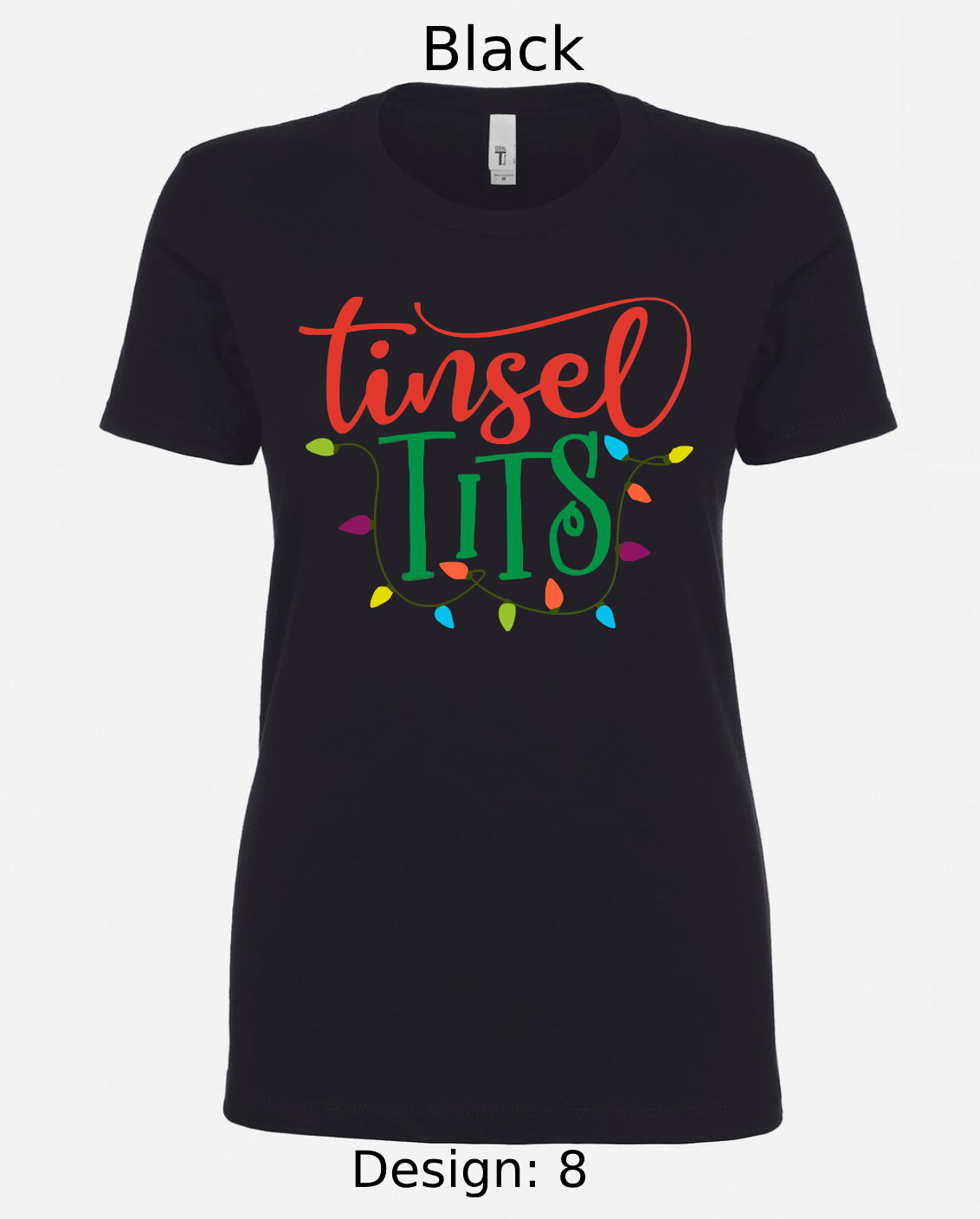 Shirts Women's Customized Tank Tops & Shirts | Christmas Tinsel Tits Themed Tee