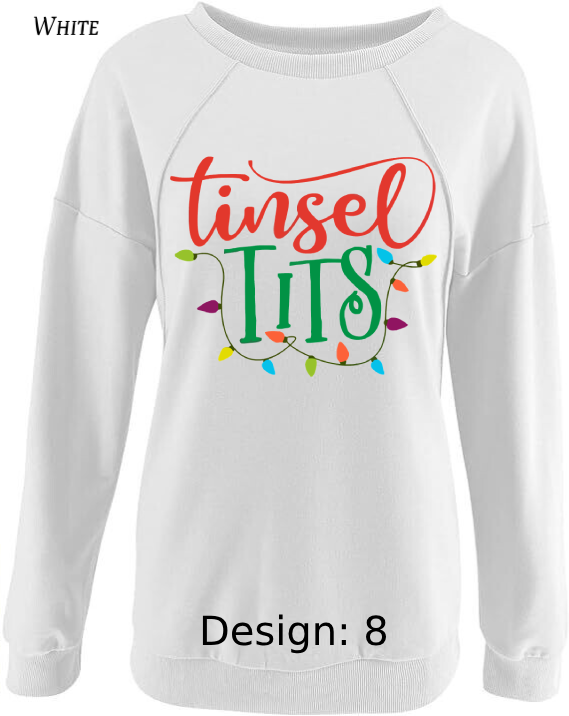 Sweatshirt Women's Christmas Tinsel Tits Sweatshirt | Custom Sweatshirt