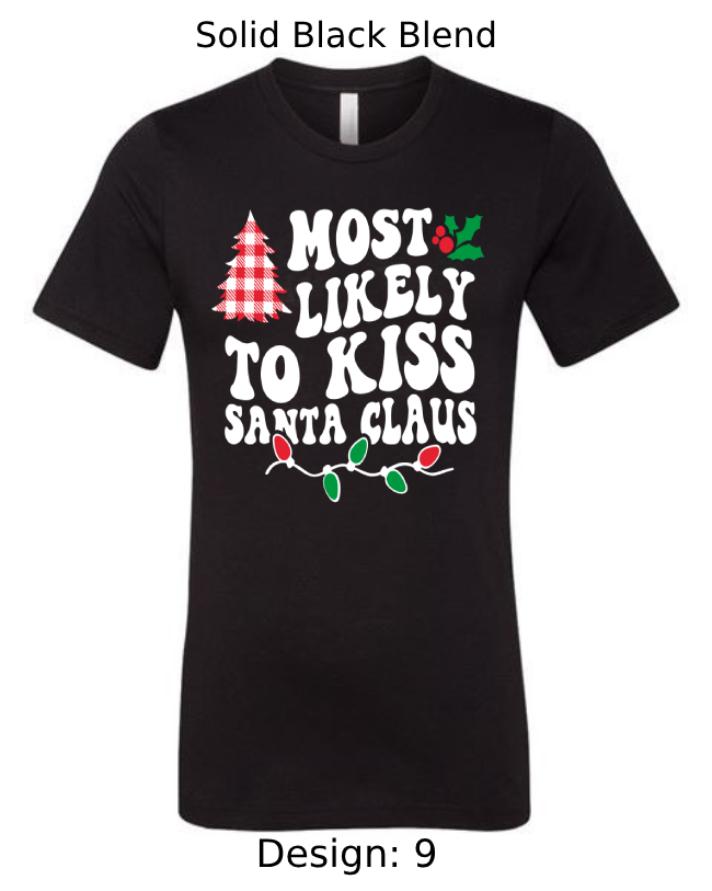 Shirts Men's Customized T-Shirts |  Christmas Funny Most Likely To Themed Tee