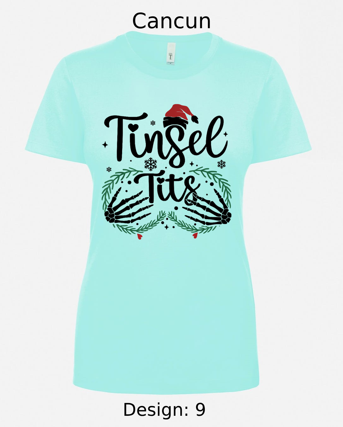 Shirts Women's Customized Tank Tops & Shirts | Christmas Tinsel Tits Themed Tee