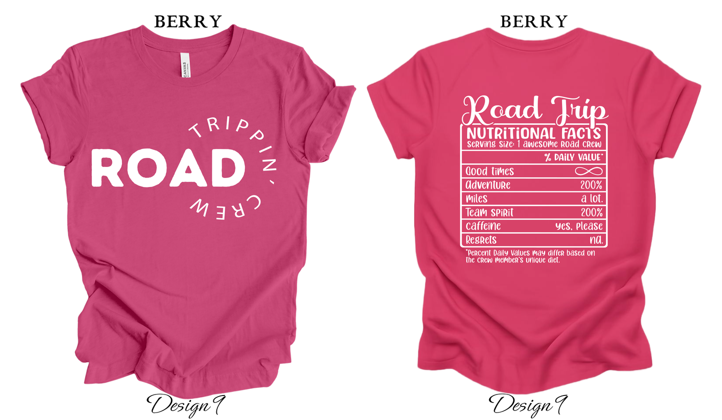 Custom Tee Unisex Crew Neck T-shirts | Road Trippin' Crew Matching Tess