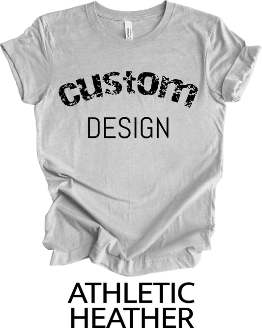 Shirts Men's & Women's Unisex Custom Crew Neck Heather T-shirt | Design Your Own Shirt