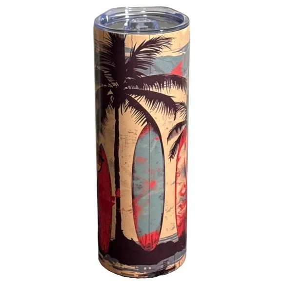 Custom Tumbler Ready To Ship 20 oz Skinny Tumbler | Sublimation Tumbler | Beach Booze Besties