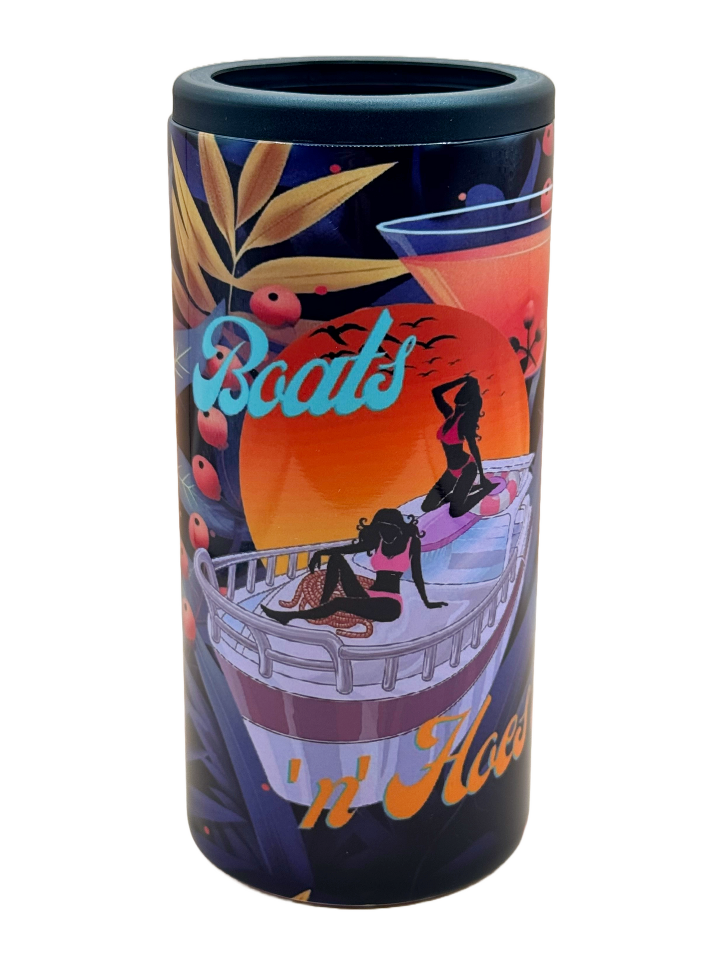 Custom Tumbler Ready To Ship 12oz Skinny Can Bottle Insulated Cooler | Sublimation Tumbler | Boats N Hoes