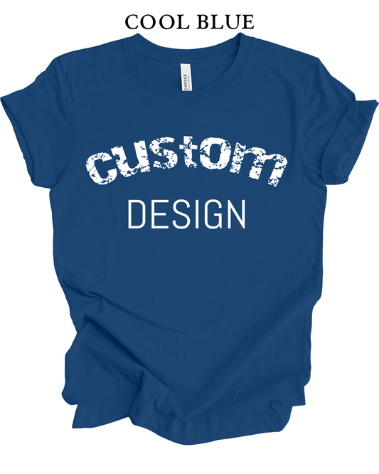 Custom Tee Unisex Crew Neck Solid T-Shirt | Design Your Own Shirt | Personalized Photo, Image, Business Logo and/or Text