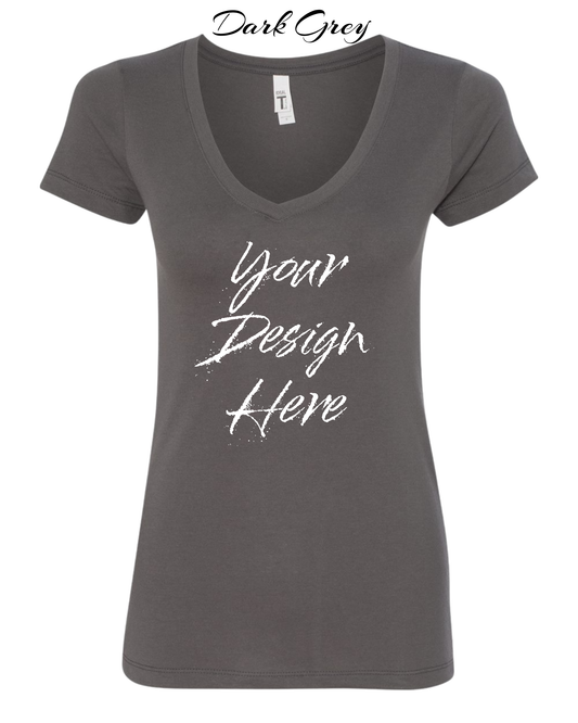 Shirts Women's Custom V-Neck Neck T-shirt | Design Your Own Shirt