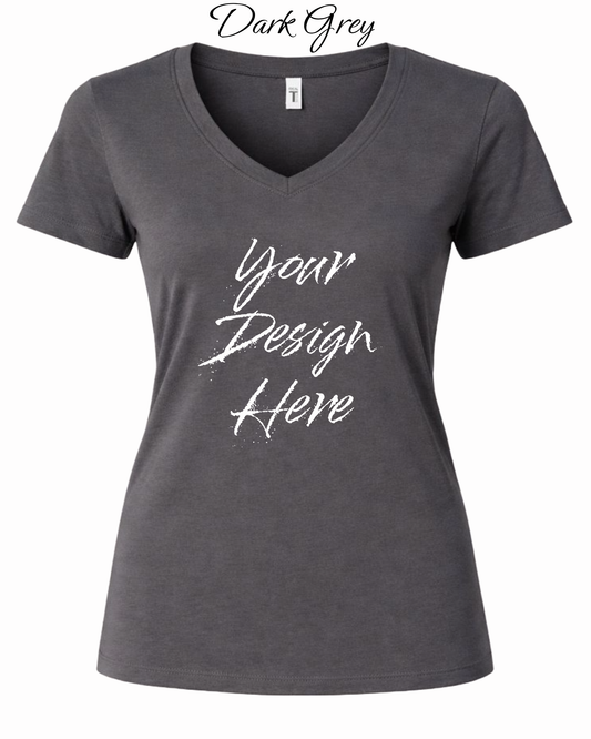 Shirts Women's Custom V-Neck Neck T-shirt | Design Your Own Shirt