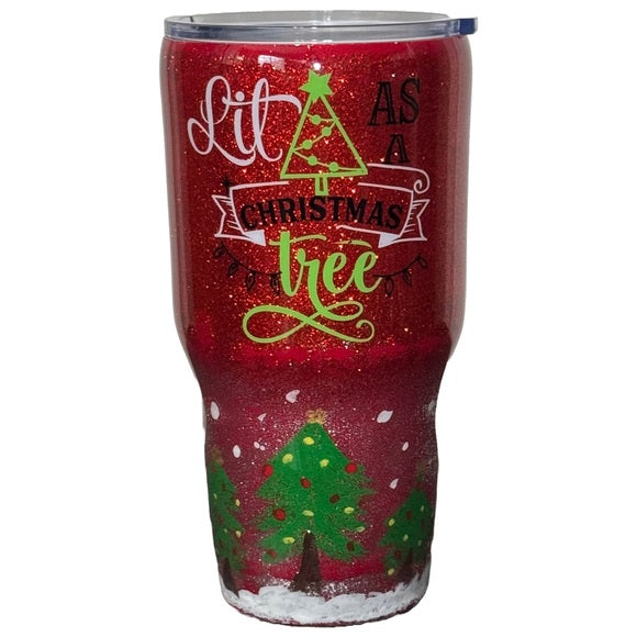 Custom Tumbler Ready To Ship 30 oz Tumbler | Lit As A Christmas Tree Jingle Juice