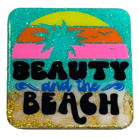 Coasters Beach Themed | No One Likes A Shady Beach | Beauty And The Beach | Beach Please | Sweet Beach | Set of 4 Coasters