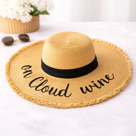 Floppy Paper Weaved Sun Hat + Embroidered Beach Hat