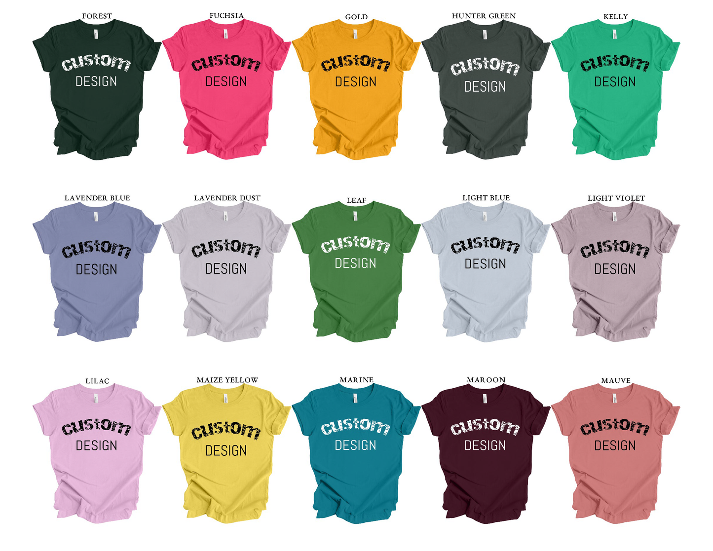 Custom Tee Unisex Crew Neck Solid T-Shirt | Design Your Own Shirt | Personalized Photo, Image, Business Logo and/or Text